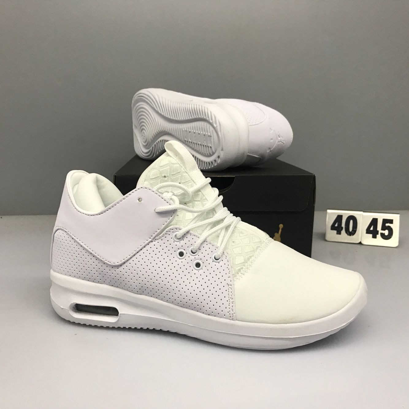 Nike Air Jordan First Classic All White Running Shoes - Click Image to Close